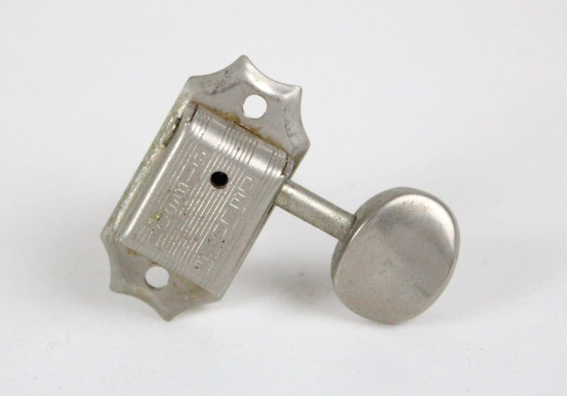 1960s Vintage Kluson Gibson Deluxe Double Line D169400 Metal Knob Tuner Bass Side ~NICKEL~ USA