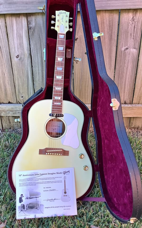 Gibson Lennon J-160E Imagine 70th Anniv White Limited 70 w/COA +OHSC USA