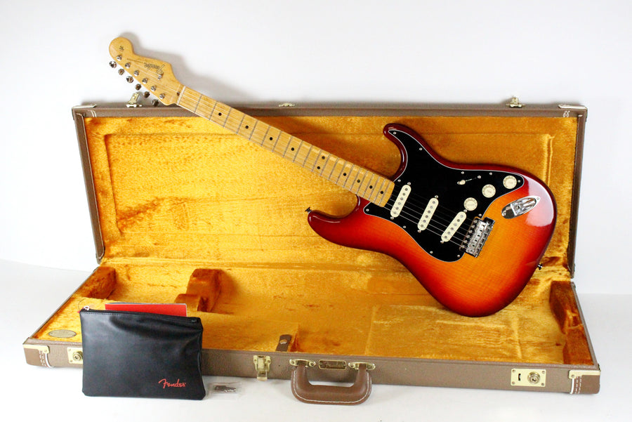 ~MINT~ Fender Rarities Flame Ash Top Stratocaster Plasma Red Burst Bird's-eye Maple Neck +OHSC w/Case Candy
