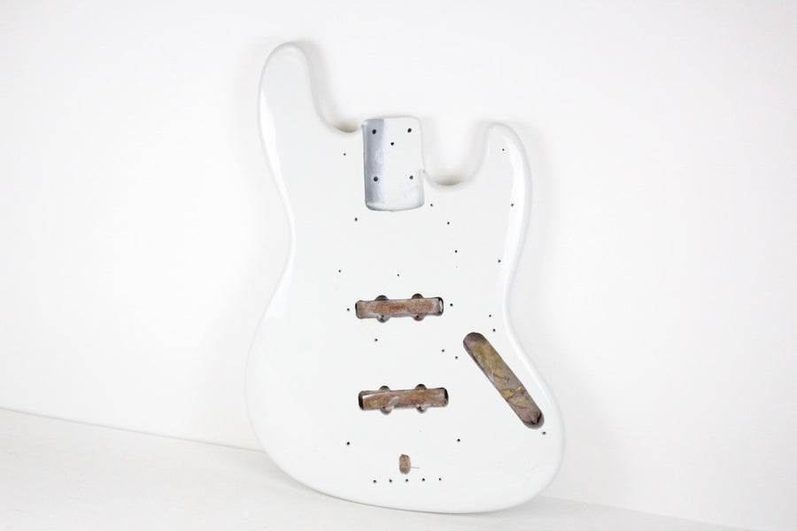 1972 Vintage Fender Jazz Bass 4-Bolt BODY White Re-fin 1970s USA