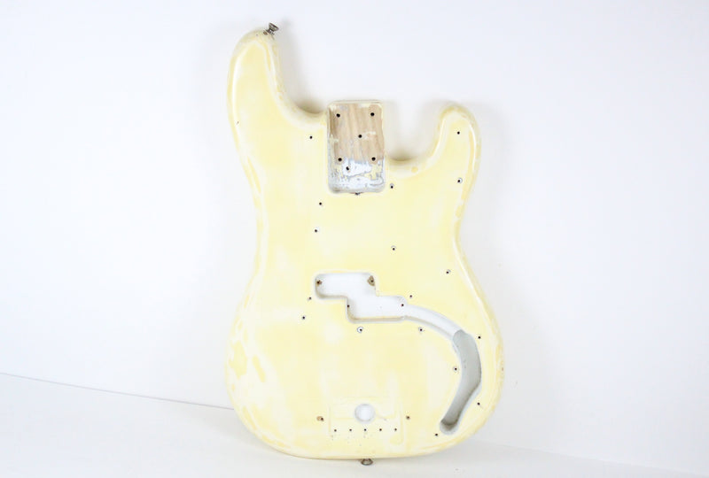 1976-1977 Vintage Fender Precision Bass Olympic White/Blonde ~Refin~ 4-Bolt BODY PBass 1970s USA