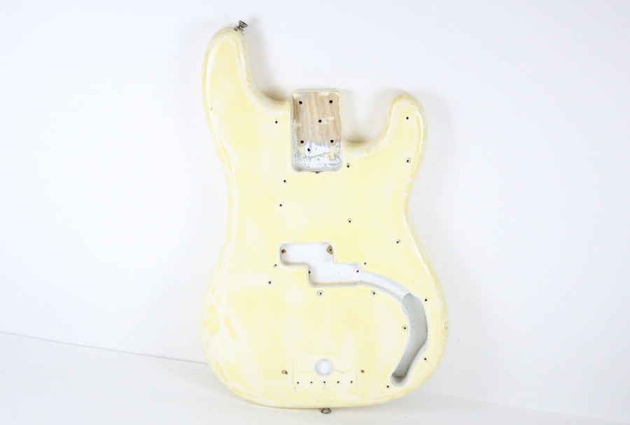 1976-1977 Vintage Fender Precision Bass Olympic White/Blonde ~Refin~ 4-Bolt BODY PBass 1970s USA