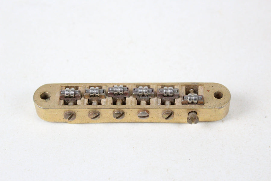 Sung IL BM003 Tune-O-Matic Aged GOLD Bridge w/Roller Saddles ~Honest PATINA~