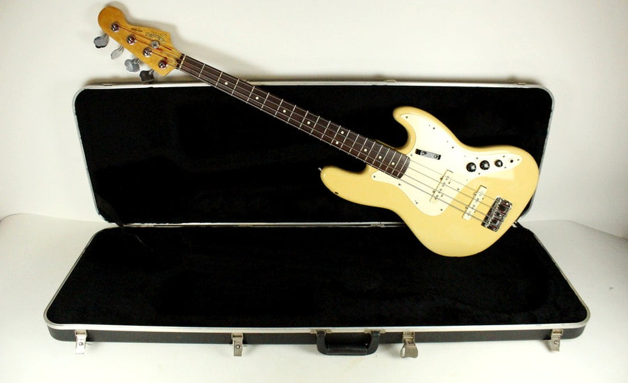 1984 Vintage Fender JAZZ BASS Alder Olympic White Dan Smith Era E3 Series +OHSC USA 1980s