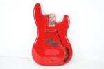 1976 Vintage Fender Precision Bass Bright Red Refinish Alder 4-Bolt BODY PBass 1970s USA