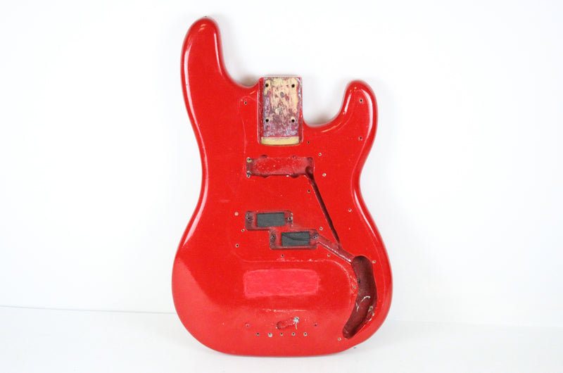 1976 Vintage Fender Precision Bass Bright Red Refinish Alder 4-Bolt BODY PBass 1970s USA