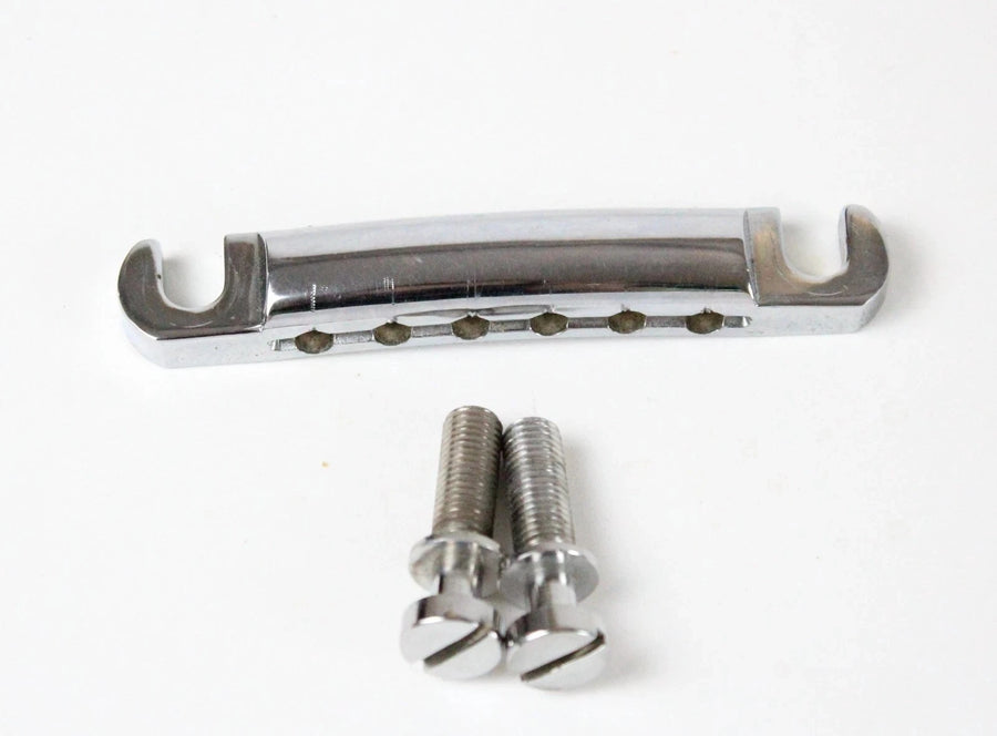 1986 Vintage Gibson USA Chrome Stopbar Tailpiece Original Les Paul Standard Heavy Zinc 1980s USA