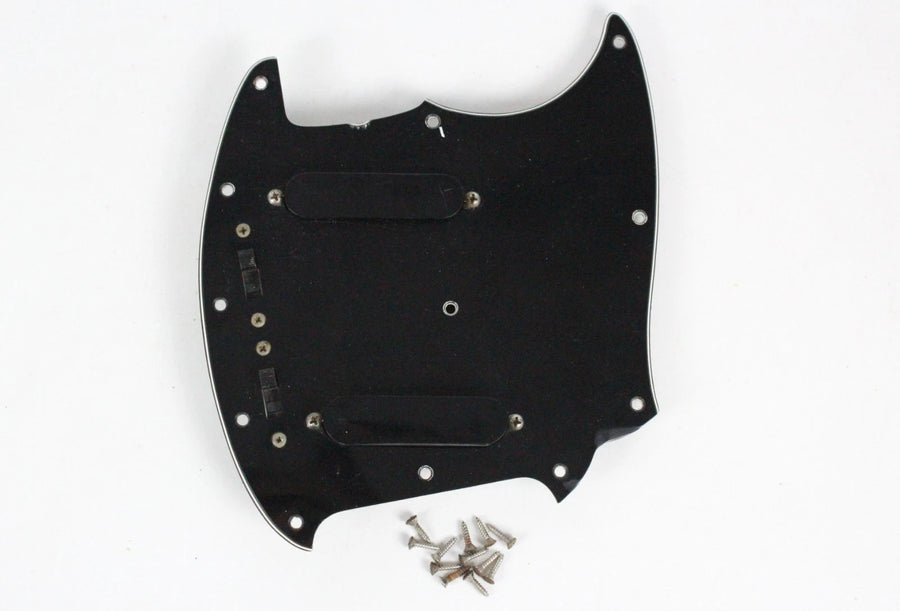 1977 Vintage Fender Mustang Loaded Pickguard Pickups Black USA w/Original Screws 1970s