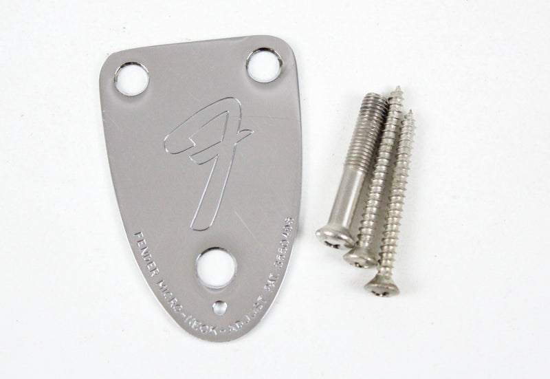 1979 Vintage Fender Telecaster/Stratocaster Chrome 3-Bolt NeckPlate USA 1970s CBS Era