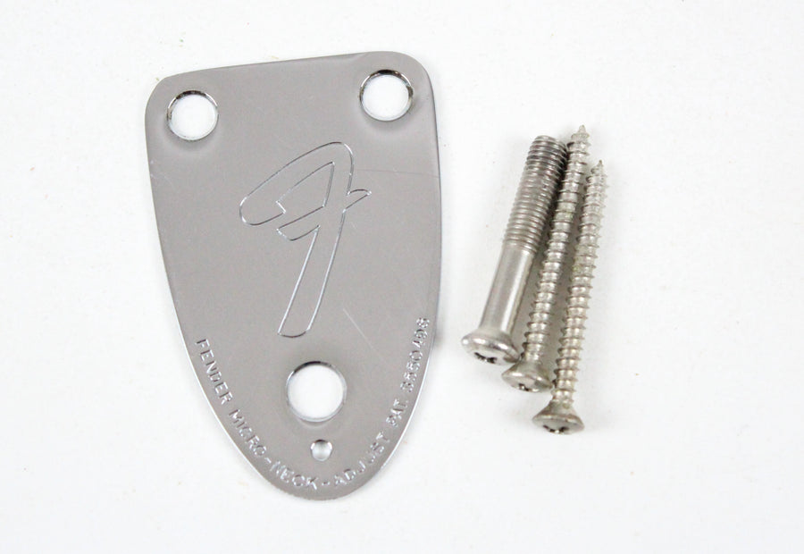 1979 Vintage Fender Telecaster/Stratocaster Chrome 3-Bolt NeckPlate USA 1970s CBS Era