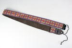 Vintage Style Beautiful Bohemia Embroidery Pick Holder Acoustic Electric Guitar Leather + Cotton Strap w/Metal Buckle ~Bohemian/ Folk Floral Pattern~