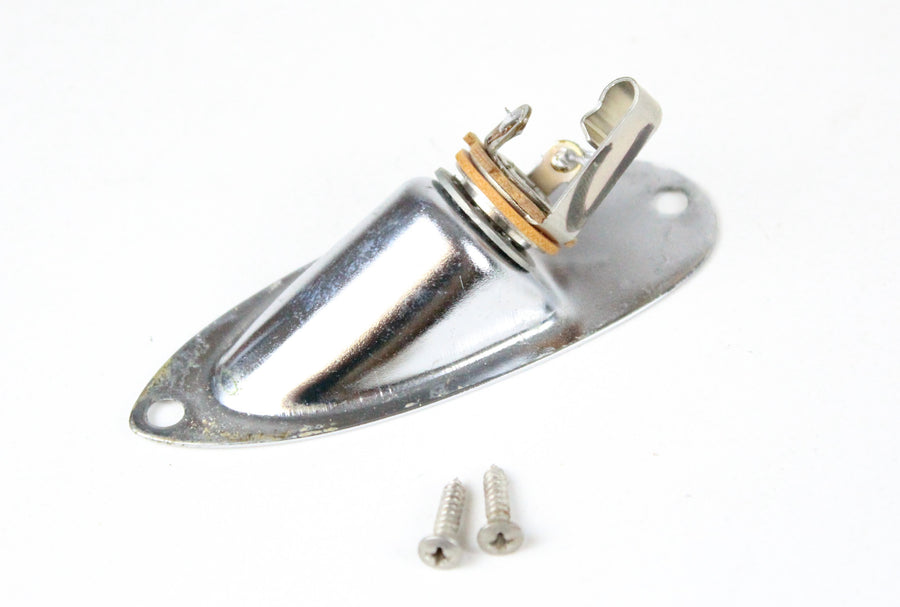 1978 Vintage Fender Stratocaster Input Jack Plate Cup Chrome STRAT USA 1970s