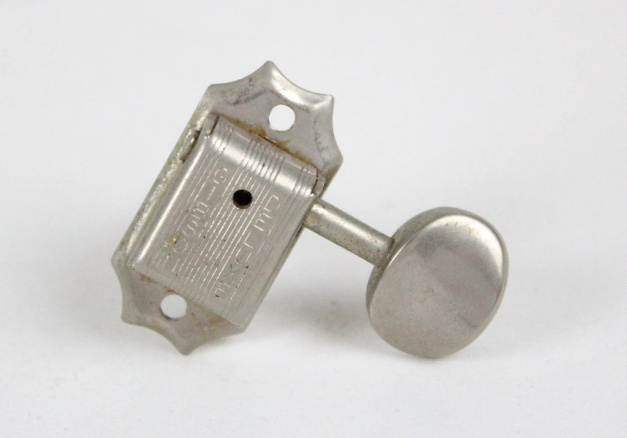 1960s Vintage Kluson Gibson Deluxe Double Line D169400 Metal Knob Tuner Bass Side ~NICKEL~ USA