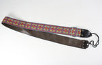 Vintage Style Beautiful Bohemia Embroidery Pick Holder Acoustic Electric Guitar Leather + Cotton Strap w/Metal Buckle ~Bohemian/ Folk Floral Pattern~