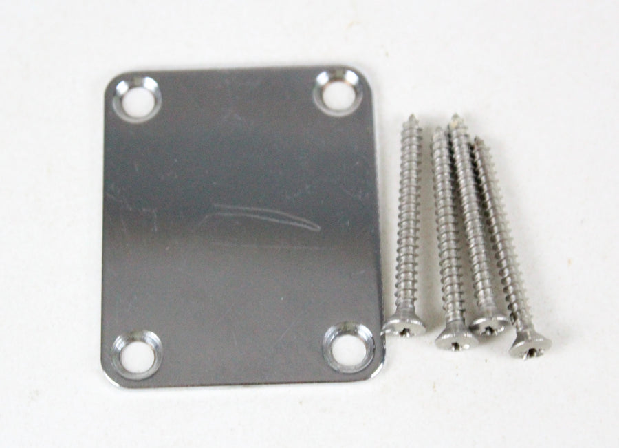 Vintage 4-Bolt Neckplate for Fender Precision Bass/Jazz/Telecaster Bass Neck Plate Chrome ~Aged Patina~