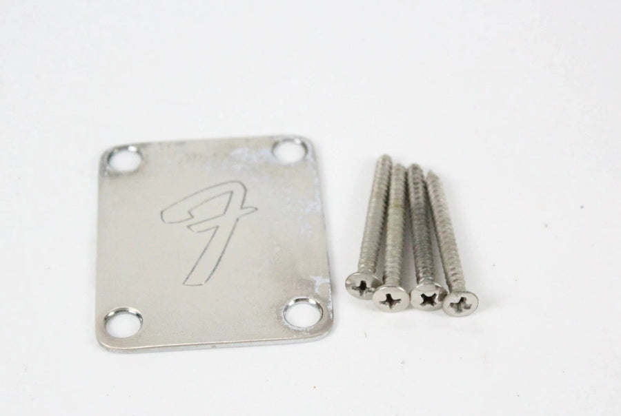 1977 Vintage Fender Precision Bass/Jazz/Telecaster Bass NECKPLATE USA 4-Bolt 1970s w/Original Screws