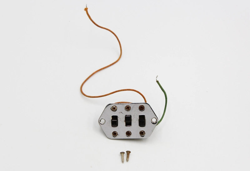 1967 Vintage Fender Jaguar Pickup Selector Switches Control Plate ~ALL Original~ Chrome 1960's Early-CBS USA