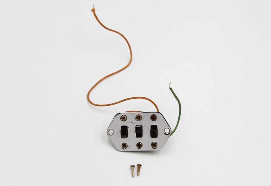1967 Vintage Fender Jaguar Pickup Selector Switches Control Plate ~ALL Original~ Chrome 1960's Early-CBS USA