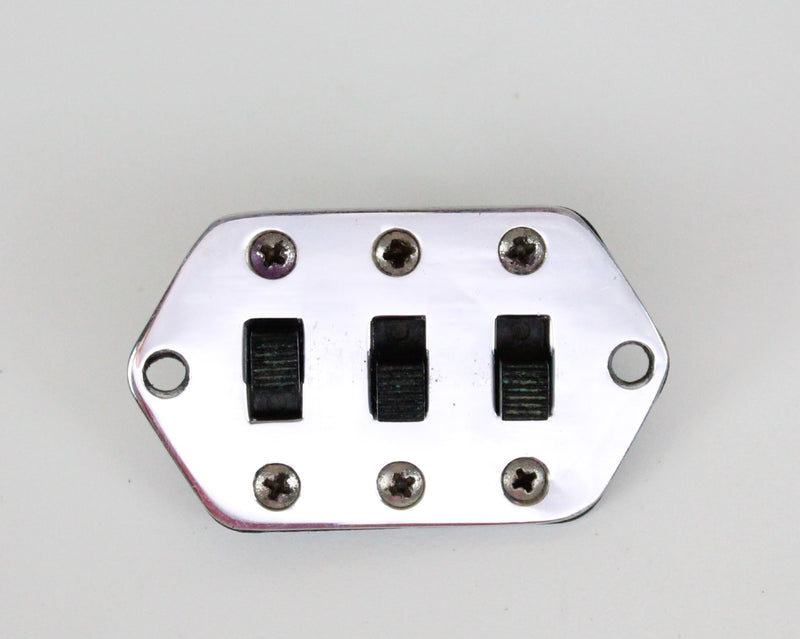 1963 Vintage Fender Jaguar Pickup Selector Switches Control Plate ~ALL Original~ Chrome 1960's Pre-CBS USA