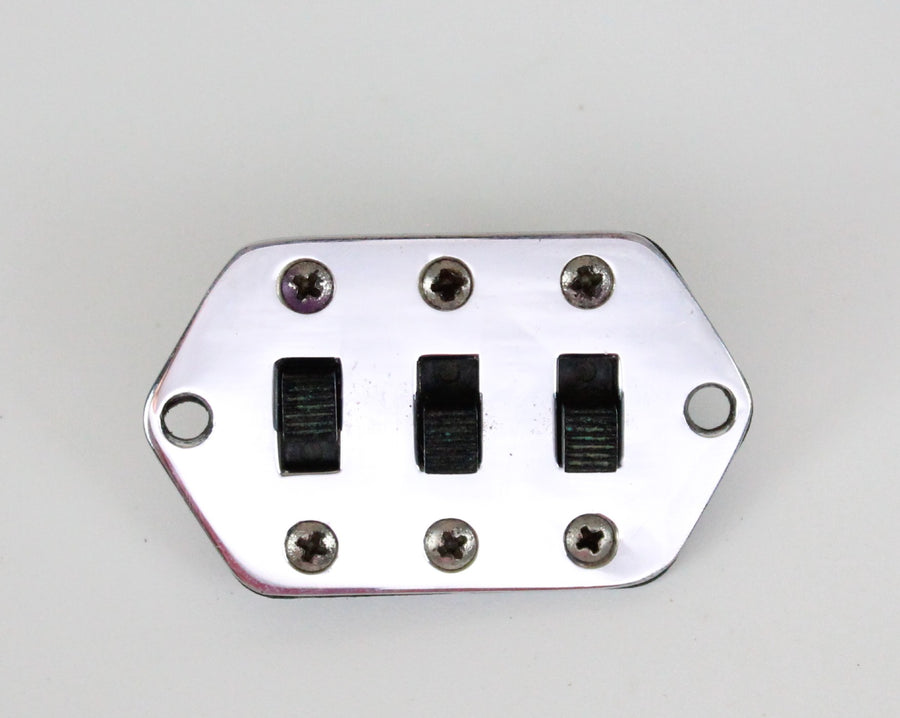 1963 Vintage Fender Jaguar Pickup Selector Switches Control Plate ~ALL Original~ Chrome 1960's Pre-CBS USA