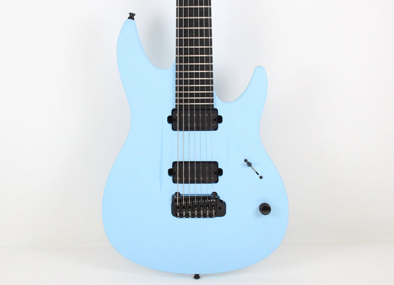 Aristides 070R 7-String One-Piece Arium Body/Neck Light Blue Raw Richlite Black Fretboard USA